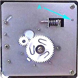 The spring loaded pin protrudes through the face plate